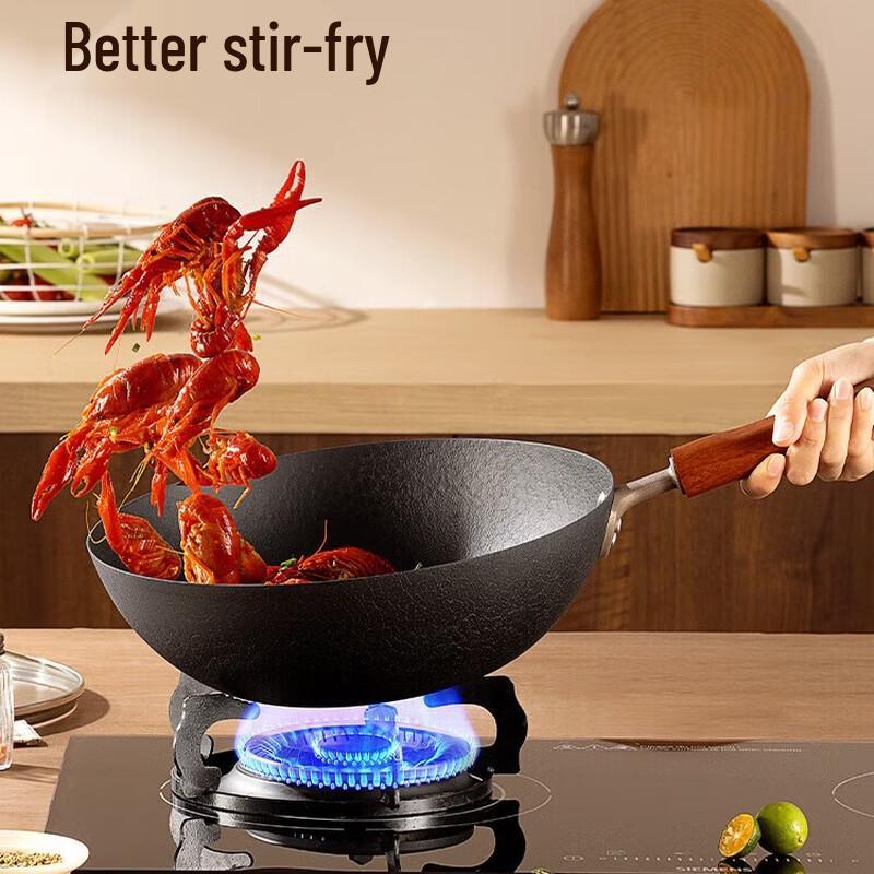 Cooker King 32cm Flat Bottom Iron Wok