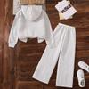 Kids' Korean Style Fleece-Lined Sportswear Set: Long-Sleeved Top & Pants for Autumn/Winter