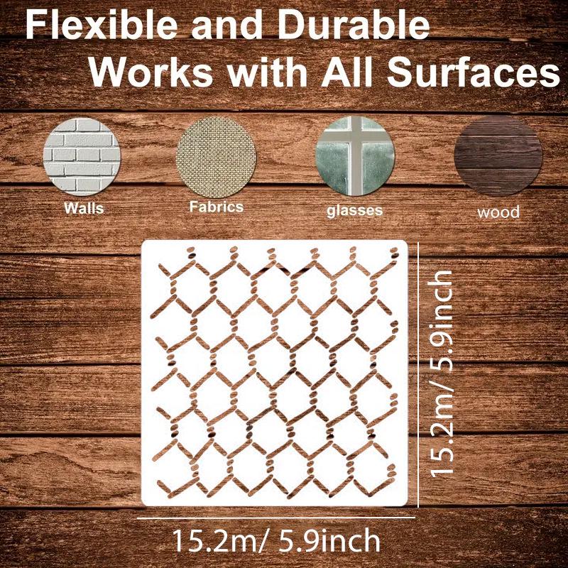 Geometric Square Texture DIY Stencil for Painting and Journaling