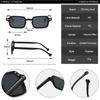 SHAUNA Metallscharnier Retro Rechteckige Sonnenbrille Damen Nieten Brillen Gläser UV400 Trendig Herren Sonnenbrillen