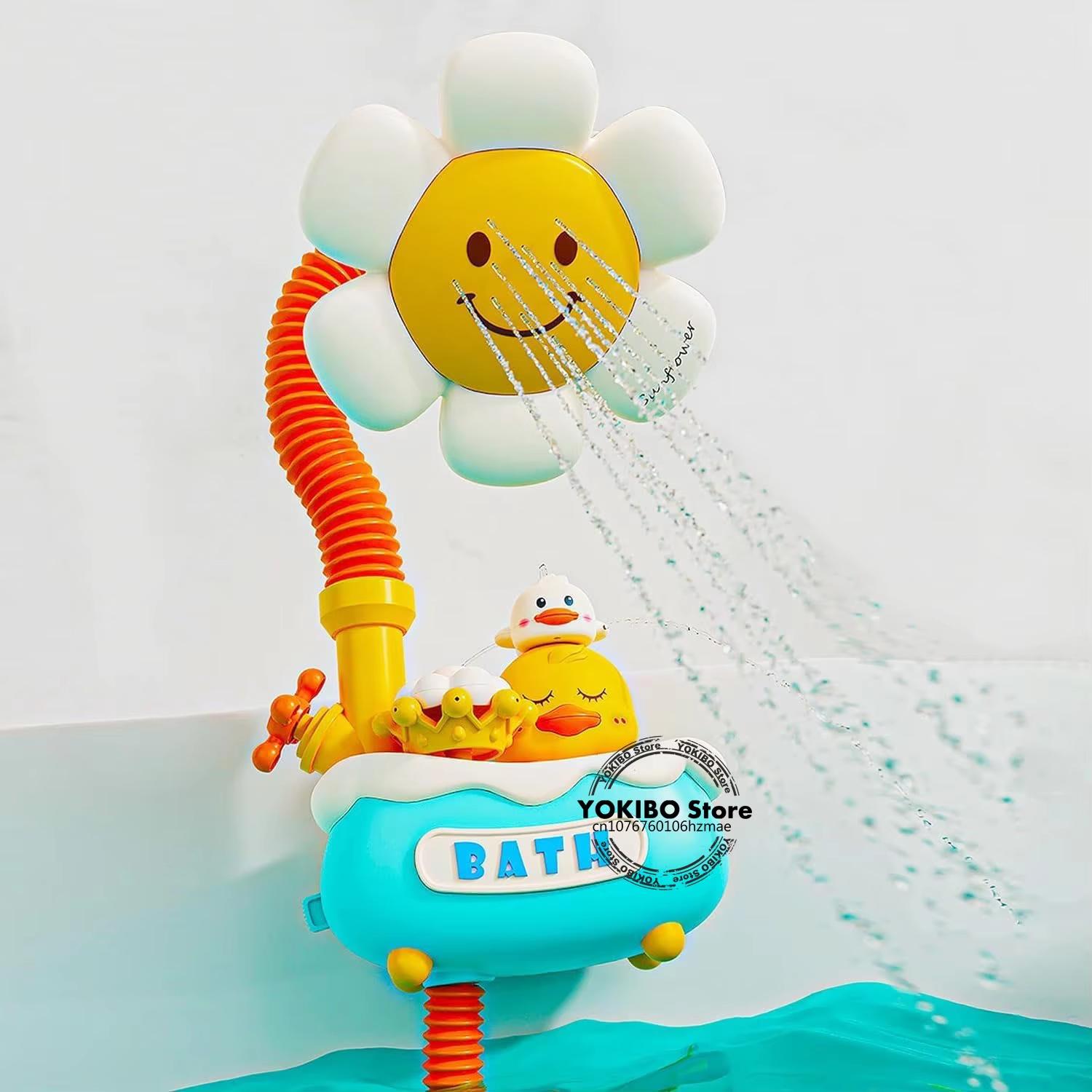 Игрушки для купания малыша Ванна Душ для малыша 4 в 1 Игрушка для ванны с душем в виде подсолнуха 3 Водяной спрей Дождевальная установка Игрушки для ванны для малыша