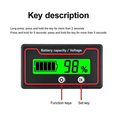 12V 24V 36V 48V 60V 72V 84V Li-ion Battery Capacity Indicator Car Motorcycle Digital Voltmeter 9-120V GY-6ST Voltage Tester