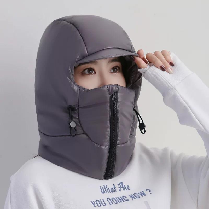 Winter Thermal Cycling Balaclava Hat With Fleece Lining Windproof Hood Men Women Outdoor Cold Weather Protection