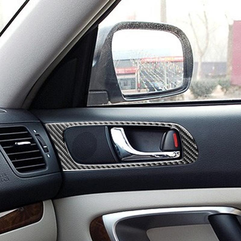 For Subaru Legacy/Outback 2005-2009 Real Carbon Fiber Stickers Door Handle Panel Cover Car Accessories Interior Decorative