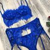 3-Pc Women Lace Sexy Lingerie Straps Bra and Panty Garter Set Underwear Babydoll