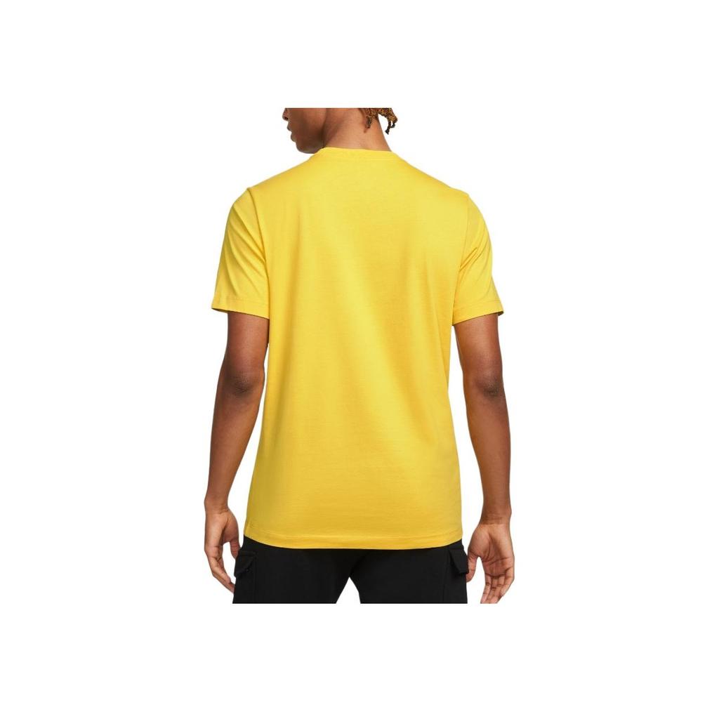 Nike Solid Color Crew Neck Logo Print T-Shirt Men Tops Sulfur AR4997-709