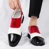 Color Matching Lace-up Leather Shoes Men's Size 38-46 Spring and Autumn Fashion Pointed Glossy
