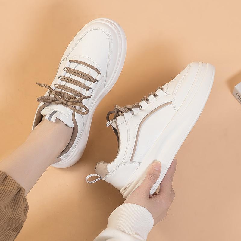 

Little white shoes women s 2021 autumn new muffin thick-soled little white shoes leather surface waterproof little white shoes trend board shoes sp 40