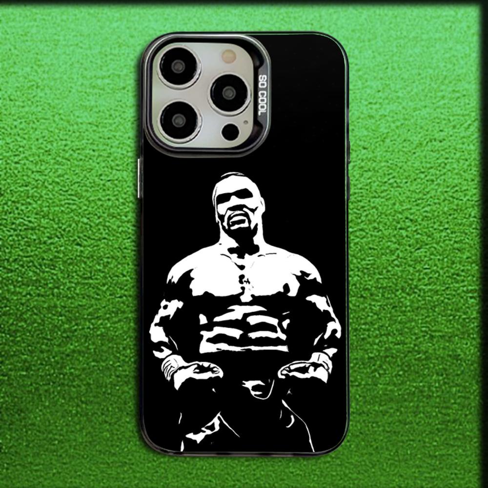 M-Mike Tyson Boxer Phone Case For iPhone 16,15,14,13,12,11,Mini,Pro,MAX Gray Matte Silicone Black Cover
