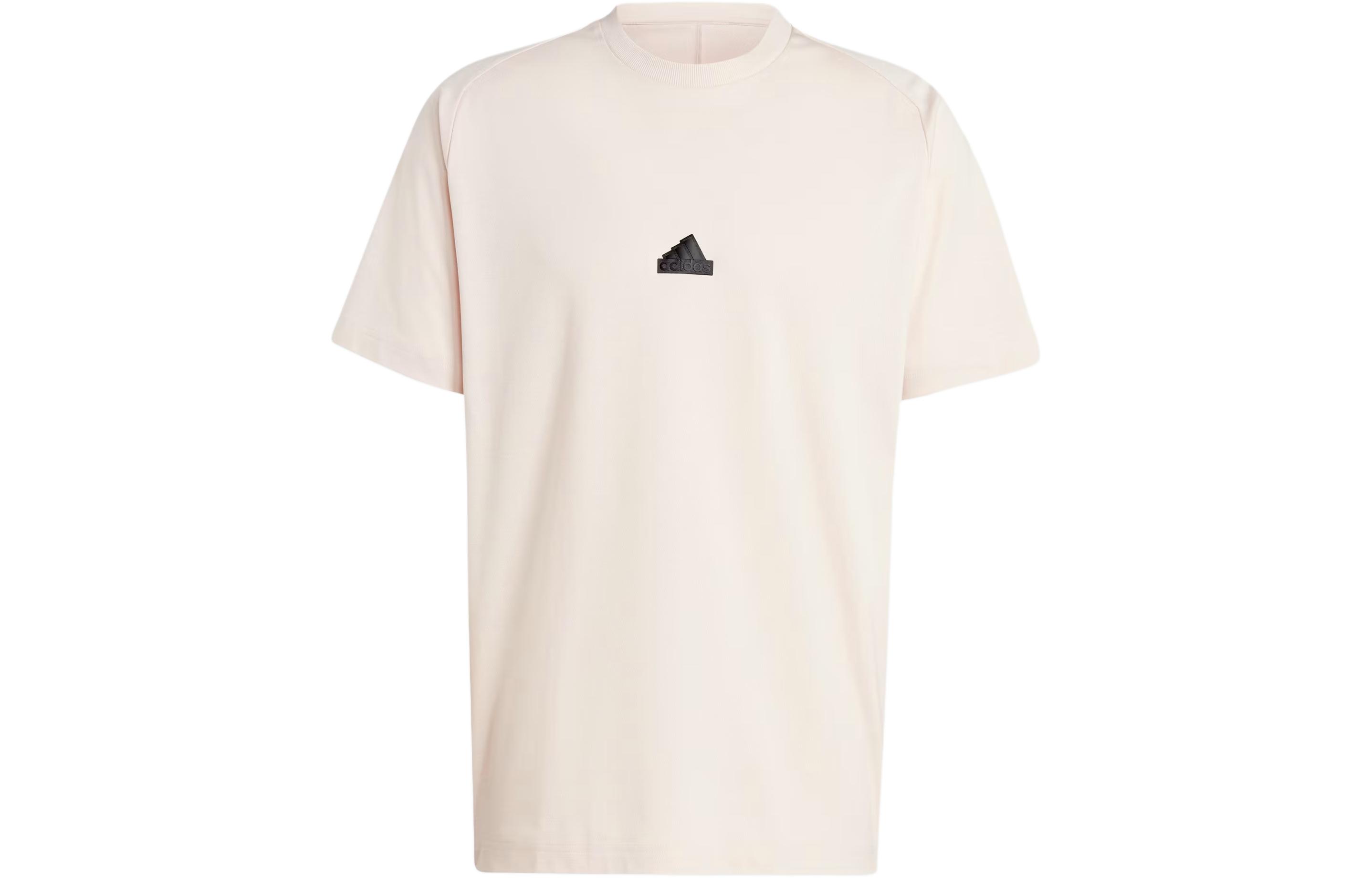 Adidas T Shirts Men s Beige Crew Neck Moderate Straight Fit IR5236 M