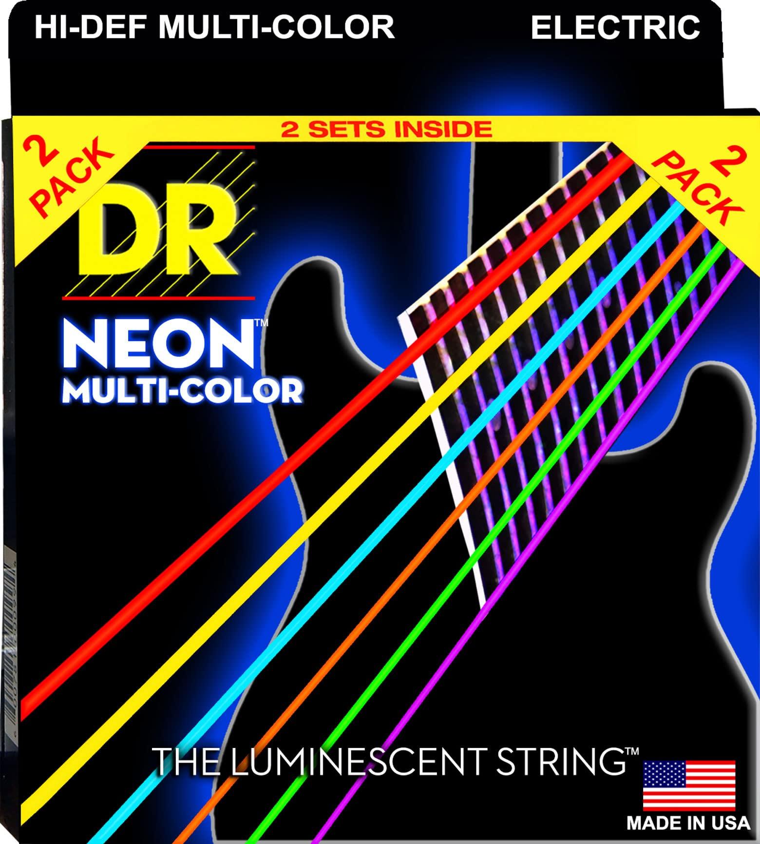

DR Strings NEON Multicolor Coated Electric Guitar Strings, .010-.046, NMCE-2/10