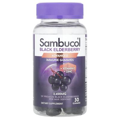 Black Elderberry, Vitamin C and Zinc, 30 Gummies