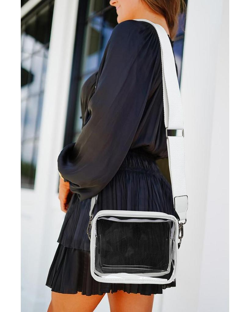 Azura Exchange Clear PVC Leather Strap Crossbody Bag - Pu Leather