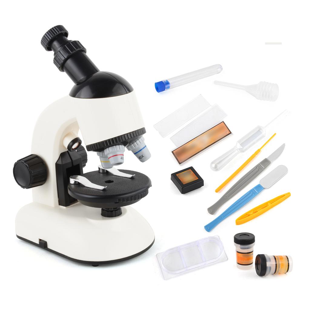 Children Students Rotatable Microscope Home Laboratory Adjustable 100X 400X 1200X Magnification Times LED Microscopes Magnifier