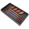 1 Set Wooden Chopsticks Tableware Set with Chopstick Rest Smooth Portable Case for Travel Home Camping Dinner Service