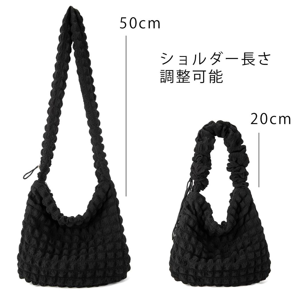 [Bagging] Kobe Liberal Adjustable Popcorn Bag, Waffle Design, Women's, Crossbody Shoulder Bag, A4 Size, Korean Style, CK2505 (Yellow)