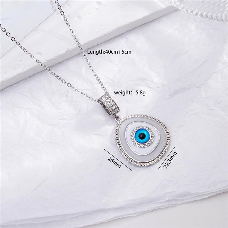 Fashion Hamsa Evil Eye Zircon Pendant Necklace Stainless Steel Chains High Grade Geometric Choker Jewelry Gifts For Women Girls