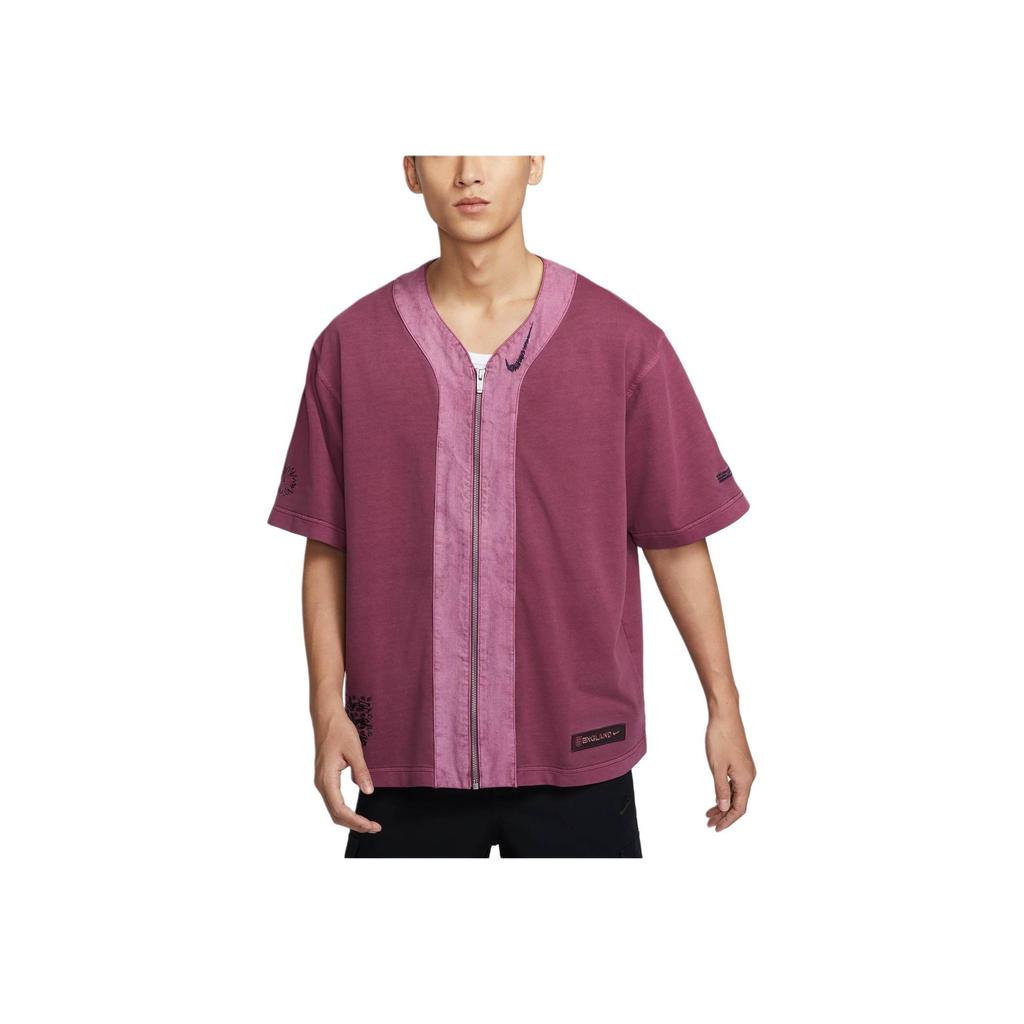 Nike Sportswear Essentials England Team Color Block Design Loose Comfortable Short Sleeve T-Shirt Men Tops Purple Red FZ6202-653