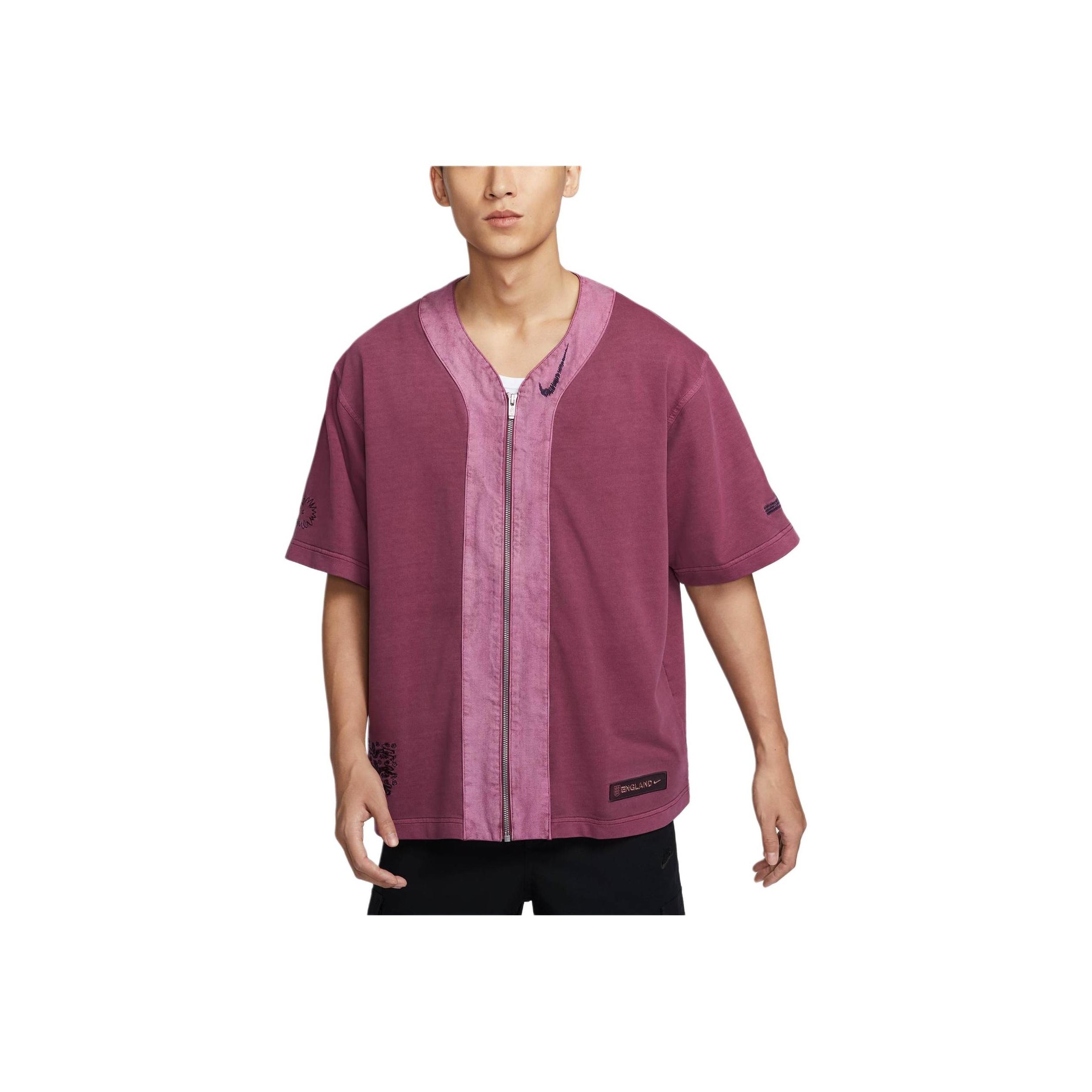 

Nike Спортивная одежда Essentials England Team Color Block Design Свободная удобная футболка с коротким рукавом Мужские топы Фиолетовый Красный FZ6202-653 2XL