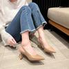 High heels thick heel pointed toe bag head sandals women's skirt temperament empty single shoes