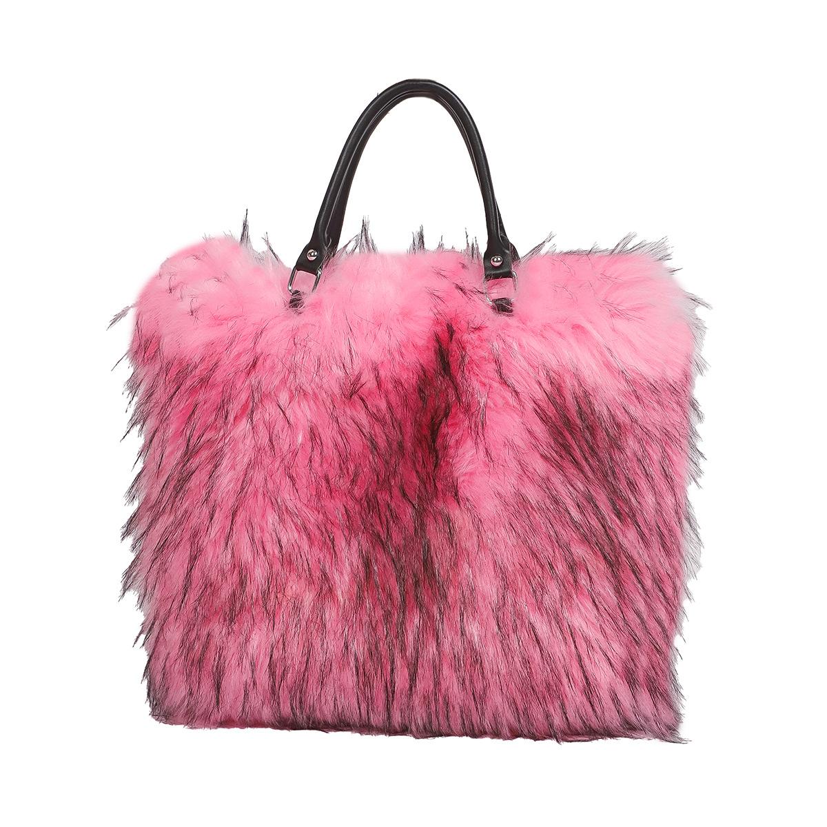 

New Autumn Fluffy Faux Fur Shoulder Bag for Women Elegant Soft Plush Large Crossbody Bag High Quality Shopping Handbags