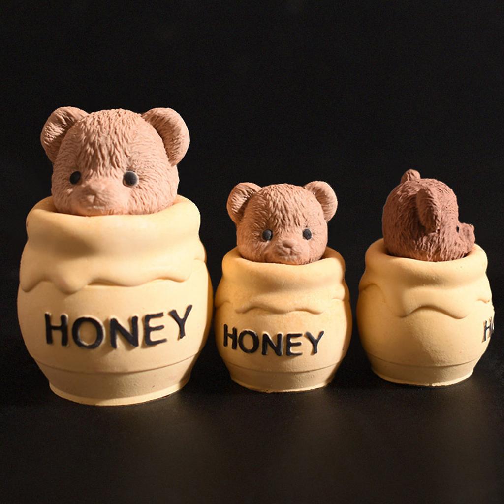 Kerzen Gießform Silikonform für einzigartige handgefertigte Bastelarbeiten Epoxidharz Honigglas und Bären Dekoration Herstellungsform