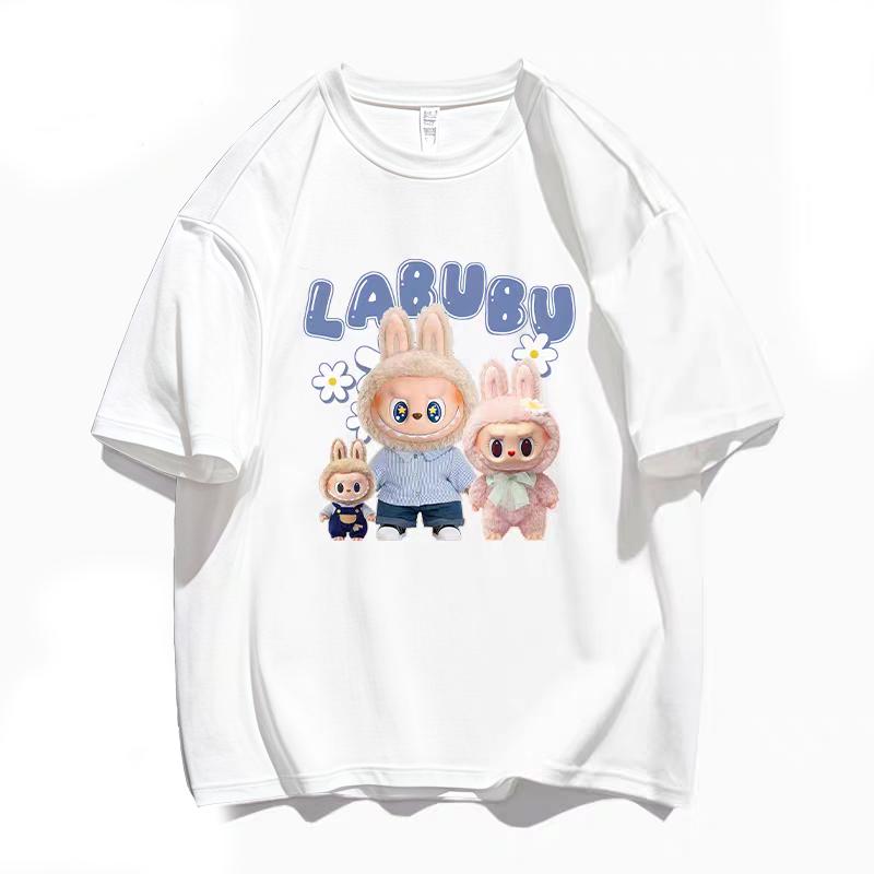 

Новая Горячая Футболка с Принтом LaBuBu для Женщин Популярная Футболка с Коротким Рукавом Семейный Образ Парная Одежда Топ 140