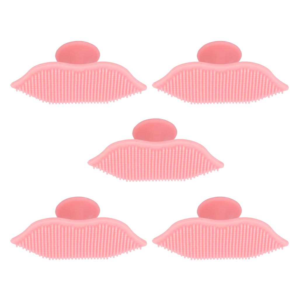 5 PCS Silicone Exfoliating Lip Brushes with Sucking Cup Bendable Soft Lip Scrubbers Deep Cleaning Exfoliating Brush Tool