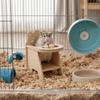 Activity Toy Cartoon Hamster Dining Chair Handmade with Tray Mini Feeding Chair Detachable Wooden Hamster Chair Photo Props