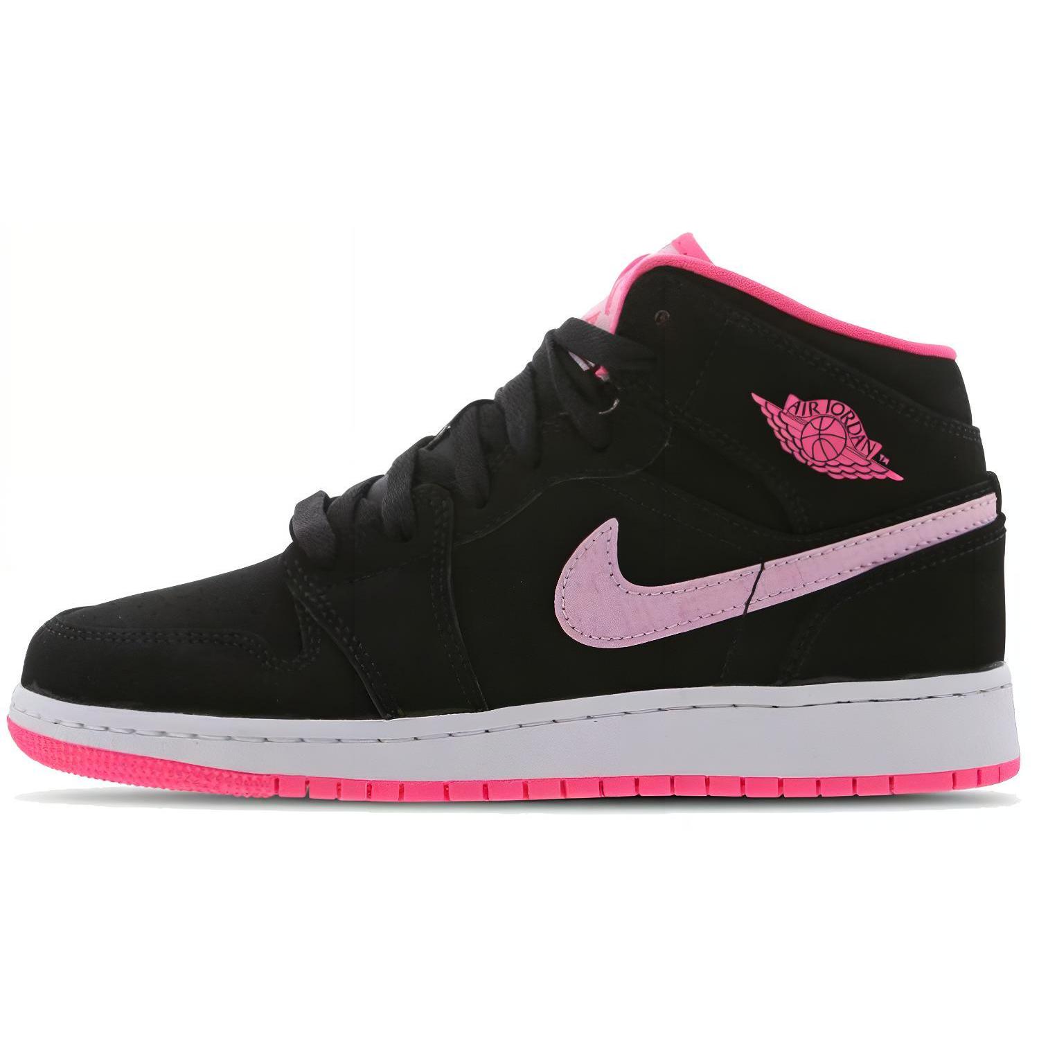 Jordan 1 Mid GS Black Digital Pink 555112-066 37.5