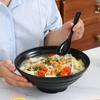 JIATA Fashion Black Large Striped Ramen Bowl Large Caliber And Large Capacity High Temperature Resistance Anti fall and durable
