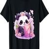 Kawaii Anime Panda trinkt Boba Tee Blase Kirschblüte T-Shirt(8)