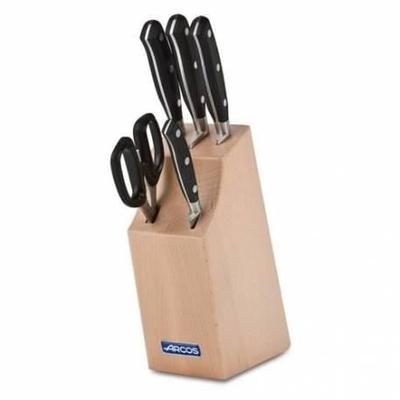 6-teiliges Set – ARCOS – Riviera-Serie – 4 NITRUM-Messer – 1 Schere – Ständer