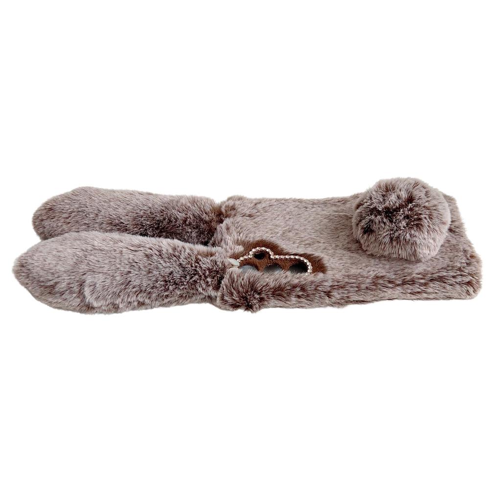 Für Samsung Galaxy S25 Hülle Plüsch Niedlicher Hase Winter Flauschig TPU Handyhülle