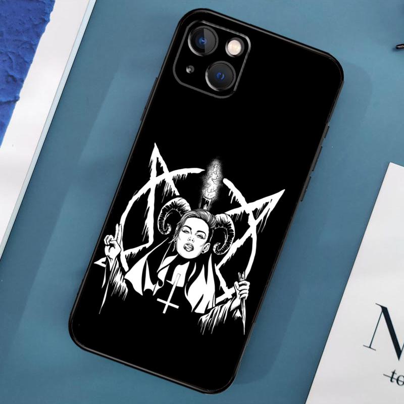 Satan Satanic Nun Phone Case For iPhone 15 14 Pro Max 11 13 12 Mini X XR XS Max SE 2020 7 8 Plus Cover Capa
