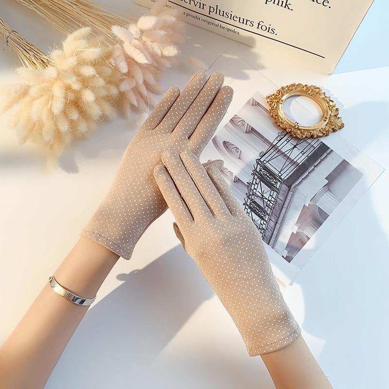 Thin Gloves Women's Sunscreen Summer Elastic Short Pure Cotton