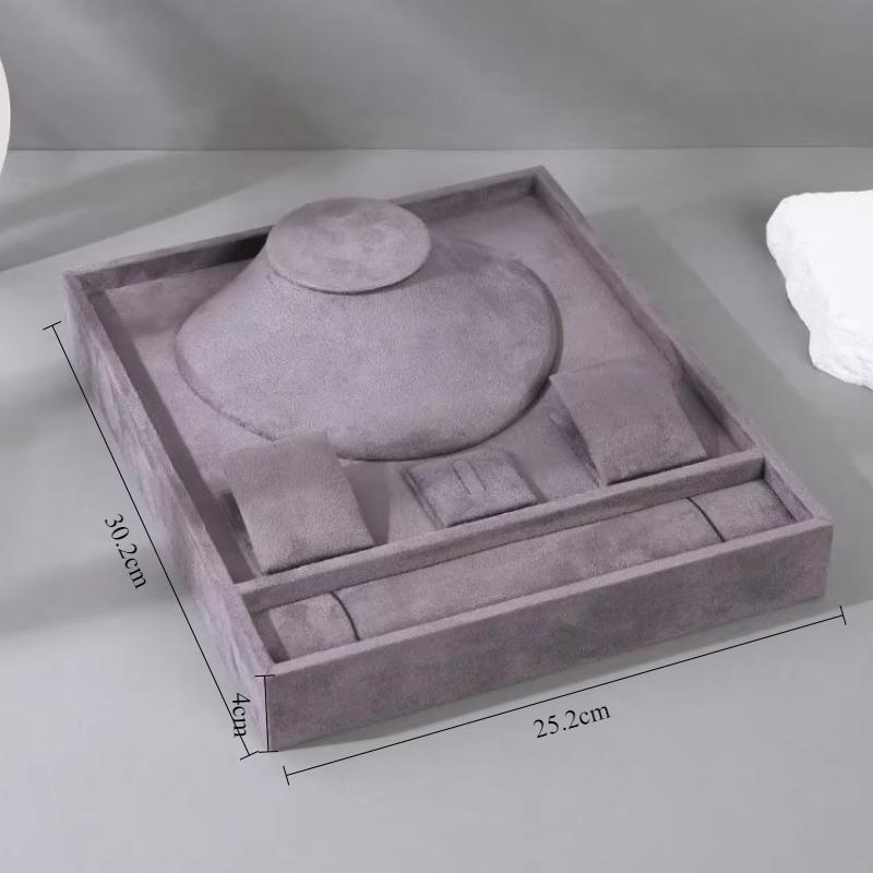 

Flannel Jewelry Displays Pallet Jewellery Combination Show Tray Jeweler Counter Necklace Rings Salver Live Stream Display Prop серый