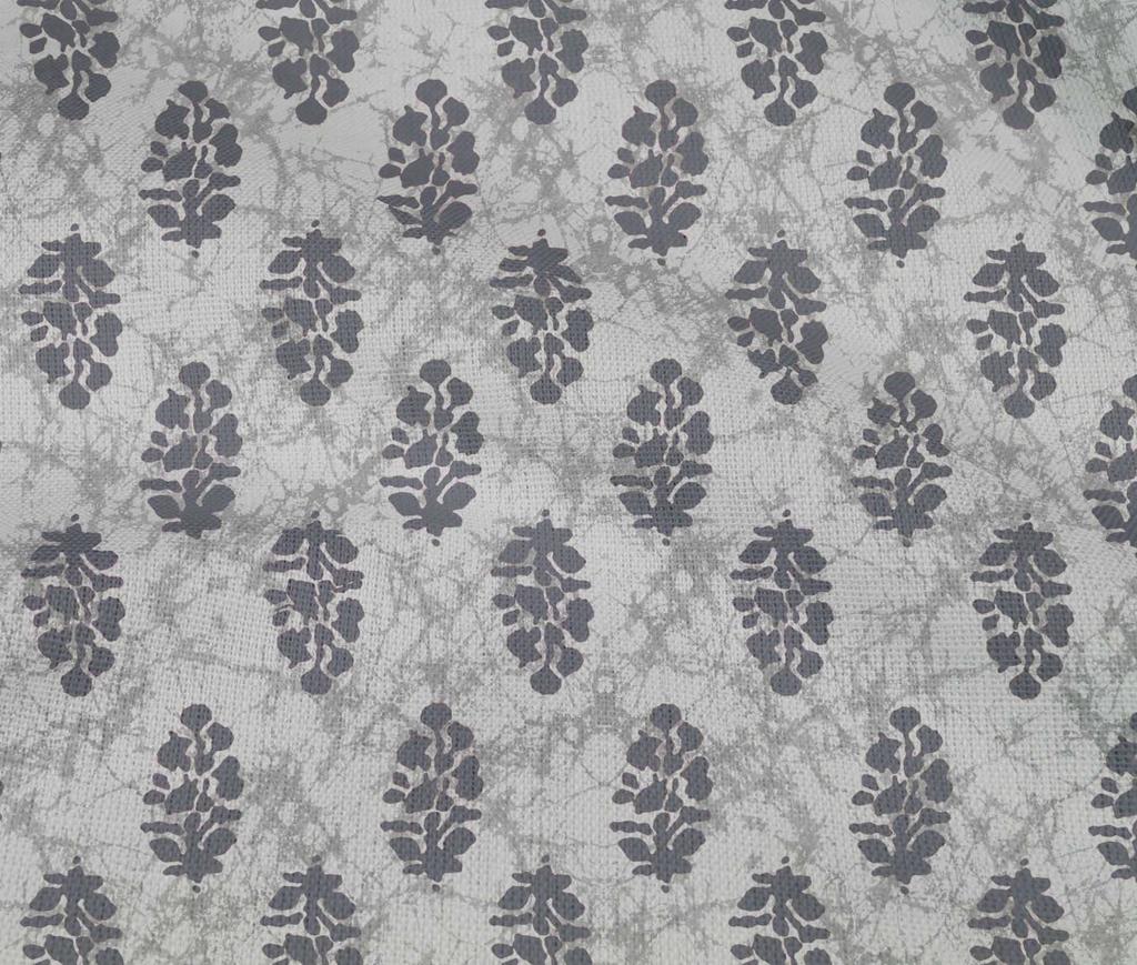oneOone Cotton Flex Light Gray Fabric Ethnic Block Sewing Material Print Fabric By The Yard 40 Inch