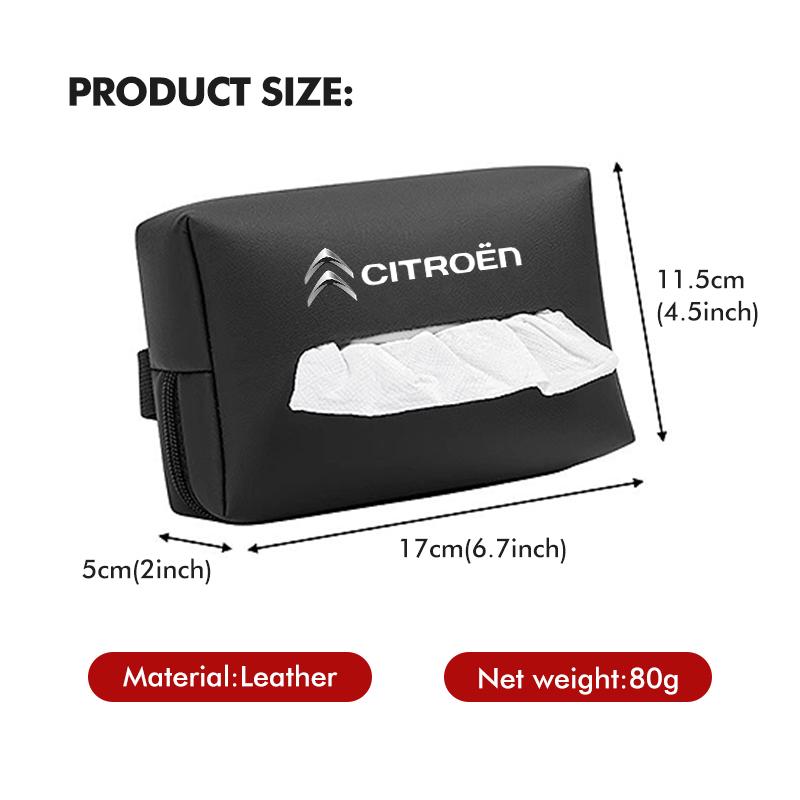 Car Tissue Box Cover Leather Paper Towel Storage Bag For Citroen Grand Berlingo Jumper Celysee Xsara Picasso Aircross