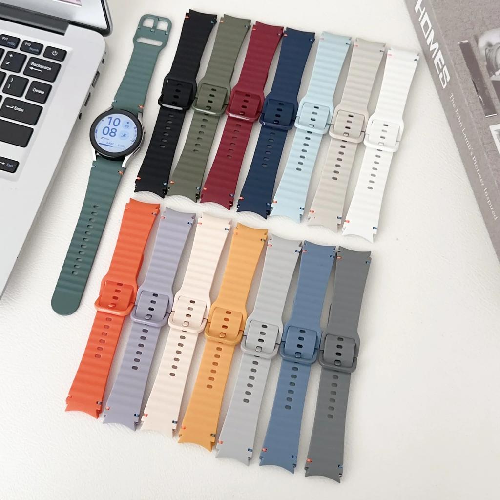 Silicone Strap for Samsung Galaxy 7 FE 6 5 4 40mm 40mm/6 Classic/5 pro 45mm 47mm 43mm No Gaps Bracelet for Watch 7 6 Accessories