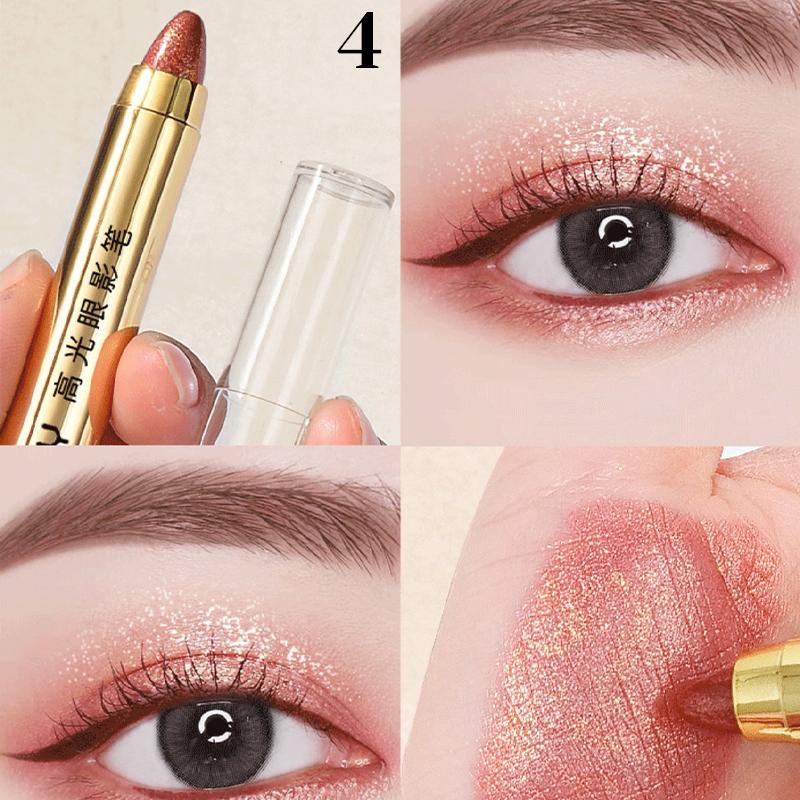 

Блестящие тени-стик, сияющие, ленивые, высокопигментированные, тени-карандаш, перламутровый свет, мелкий шиммер, украшение, осветляющий макияж, стойкие красный