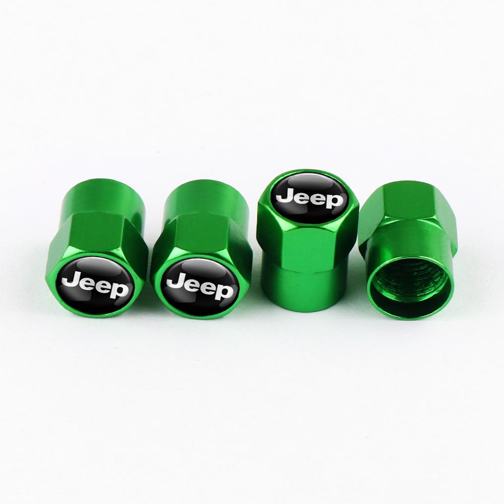 For Jeep 4Pcs Car Wheel Tire Valve Cap Stem Cover Dust Auto Accessories For JEEP Renegade Patriot Weangler Cherokee Compass C