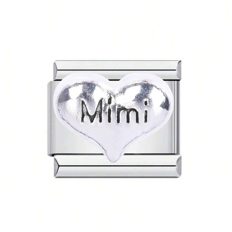 Stylish Heart Letter Bracelet Modular Elements In Stainless Steel Designed For Fashion Enthusiasts And DIY Lovers