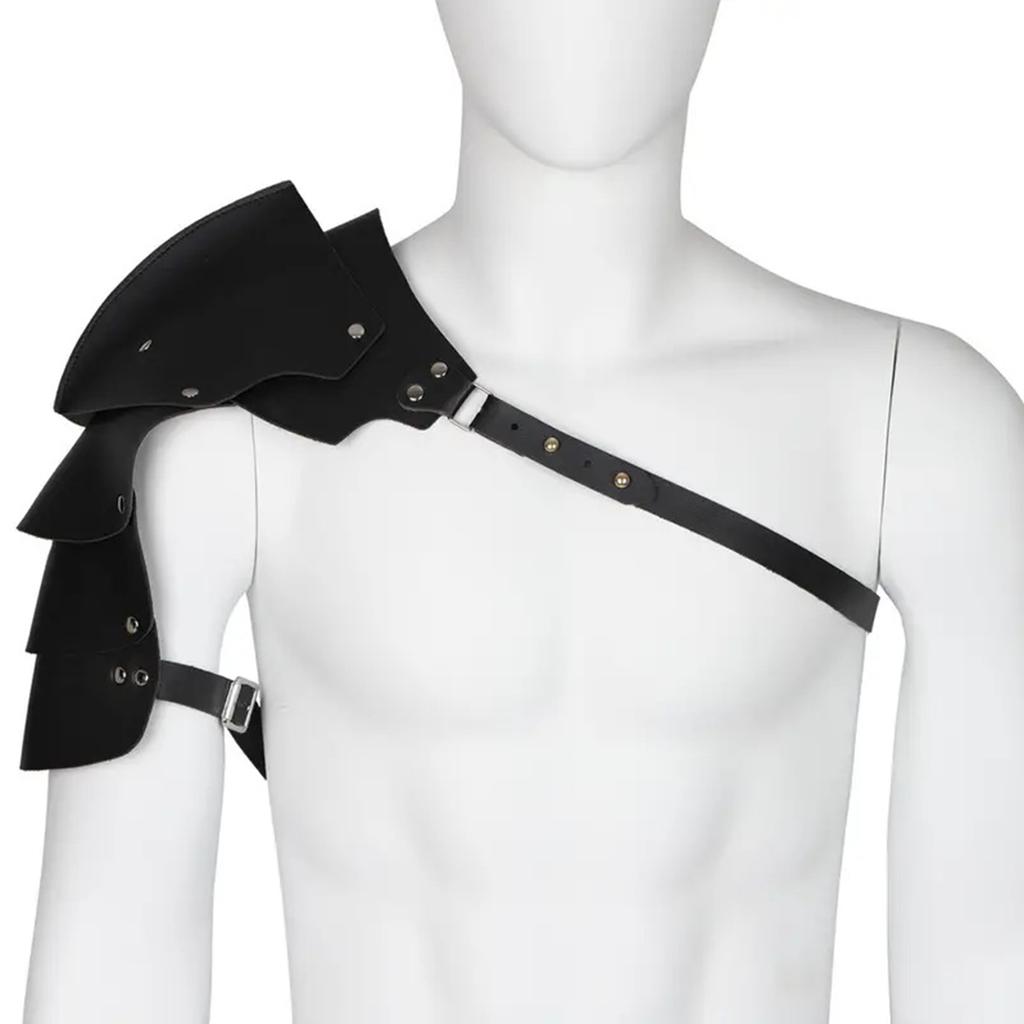 Faux Leathers Warrior Double Shoulder Armors Body Chest Harness Cosplay Costumes