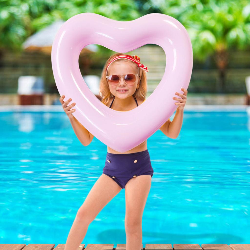 Heart Shaped Swimming 45cm Thick Tear Resistant PVC Material Inflatable Pool Rings for Pool Party Beaches
