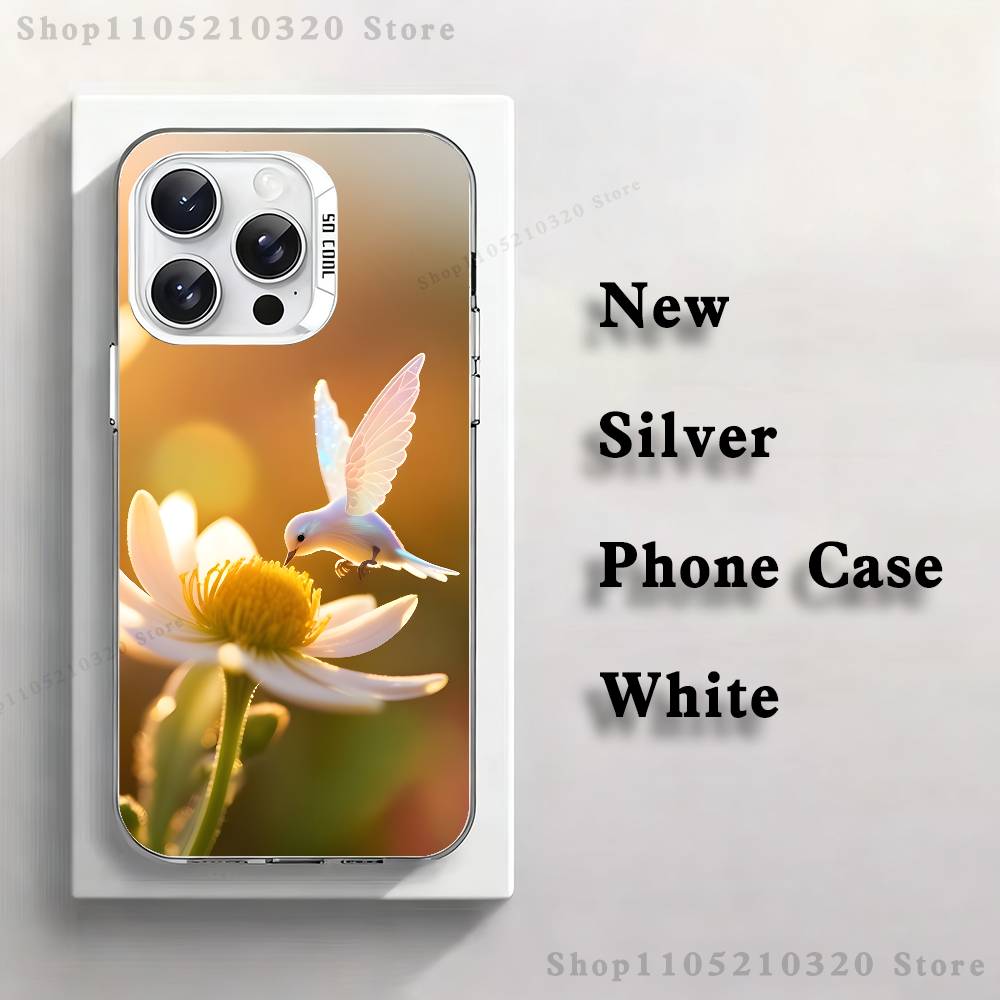 Animals Hummingbirds Phone Case For iPhone 17,16,15,14,13,12,11,Pro,Max,Plus,Mini,XS,SE Anti Fall White Matte Hard Bumper