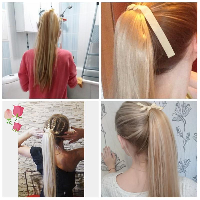 XINRAN Long Silky Straight Ribbon Drawstring Ponytail Pieces Available In Hair Extension
