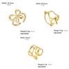  Butterfly Bow Rings for Women Aesthetic Geometric Adjustable Open Ring Stainless Steel Waterproof Jewelry Party Gifts