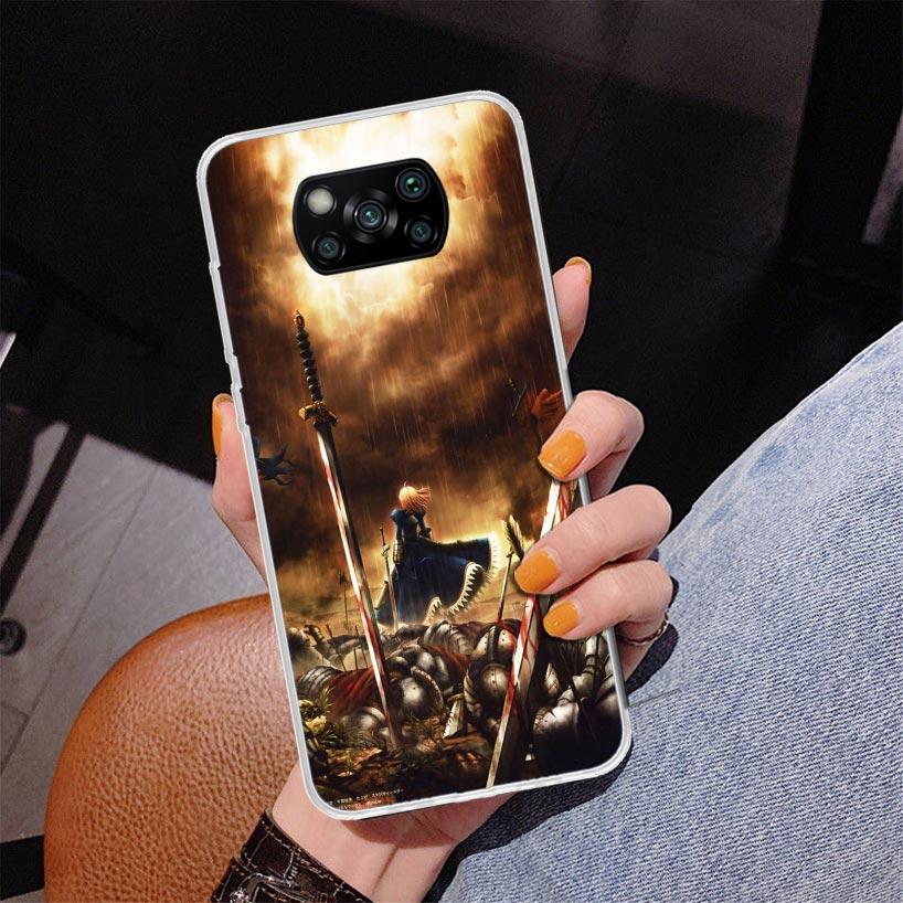 Fate Zero Stay Night Saber Phnoe Case for Xiaomi Poco X5 X6 X7 Pro X4 Gt F7 Ultra M8 M7 Redmi 15C 15 13C 13 12C 12 Unique Cover