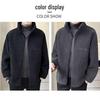 Men's Versatile Fleece Jacket - Classic Solid Color Zip-Up with Stand Collar for Autumn/Winter
